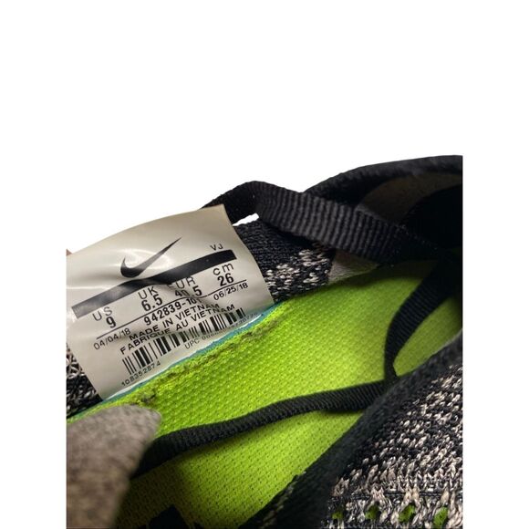 Nike Free RN Flyknit 2018 Womens 9 Black Gray Lace Up Low Top Running Shoes - Picture 11 of 13